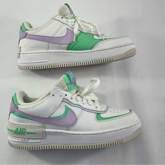 NIKE AIR FORCE 1 Shoes - NIKE AIR FORCE 1 #CU8591-103 Shadow White Green Purple Sneakers Women’s 9.5